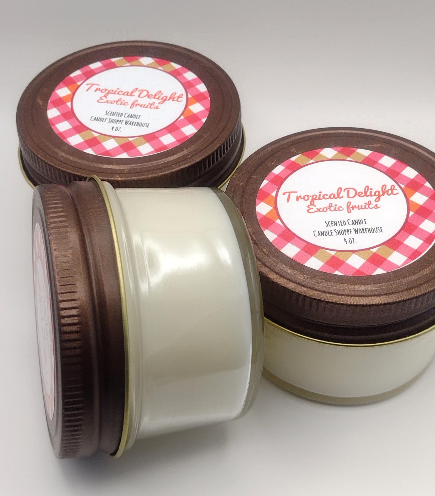 Tropical Delight Exotic Fruits Rustic Jar Scented Candles 4 oz