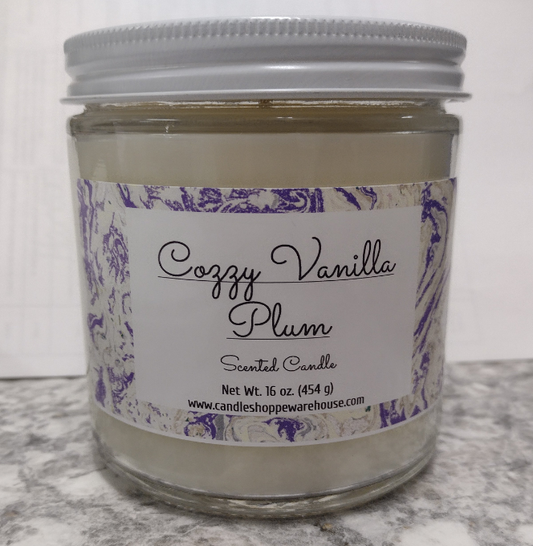 Cozzy Vanilla Plum Scented Candle 16 oz