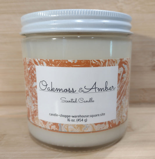 Oakmoss and Amber Scented Candle 16 oz.