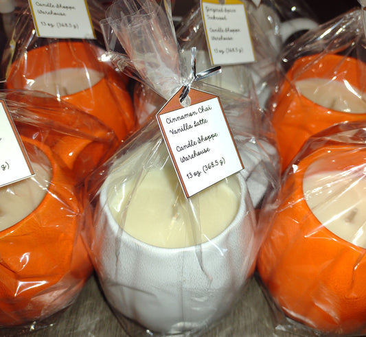 Pumpkin Mug Candle - Gingered Spice Teakwood 13 oz.