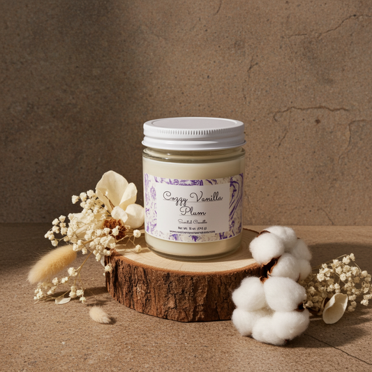 Cozzy Vanilla Plum Scented Candle